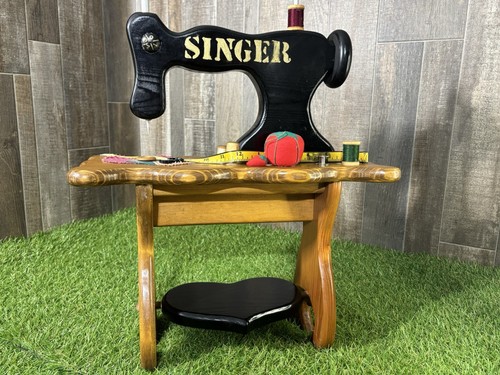 Vintage wooden singer sewing - vintage,