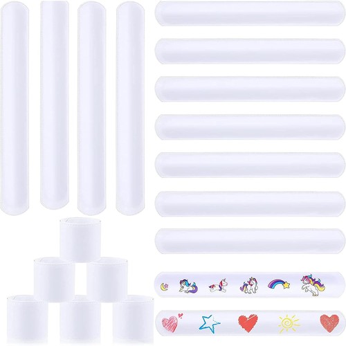 White slap bracelets pcs - slap,