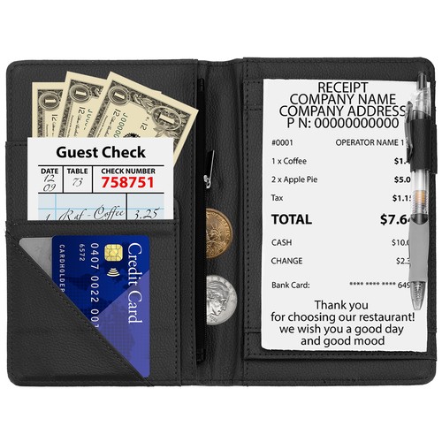 Leather server book - server,