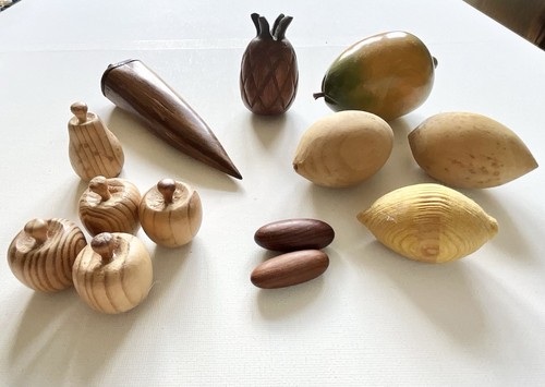 Hand carved wooden fruit - hand,