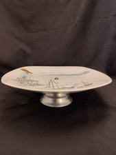 Cake Stand Plate CANNES Midwinter Stylecraft Hugh Casson 10" Vintage Footed