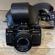 Praktica B100 Electronic 35mm Film With  Lens & Case - Working