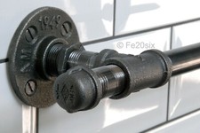 Wrought iron Curtain pole rail industrial vintage shabby chic by Fe20six