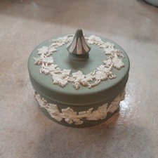 Wedgewood Vintage Green Sage Jasperware Trinket box