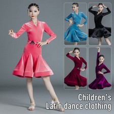 Girls Latin Dance Dress Kid Competition Ballroom Costume Tango Salsa Dancewear