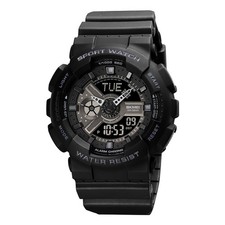 SKMEI Classic Black Sports Digital Watch Dual Display Waterproof