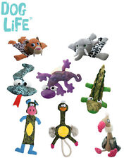 DOG LIFE DOG PUPPY PLUSH TOY RANGE SQUEAKY SOFT CRINKLY CUDDLY TOY GIFTS