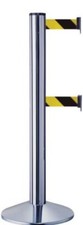 MANUTAN EXPERT Heavy DutBELT BARRIER/CROWD CONTROL POST With 2 RETRACTABLE BELTS