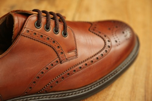 Barker brown leather commando - brown,