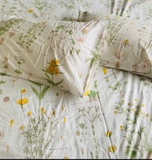 KEA STRANDKRYPÅ Double Quilt Cover & 4 Pillowcases Botanical Floral 100% Cotton