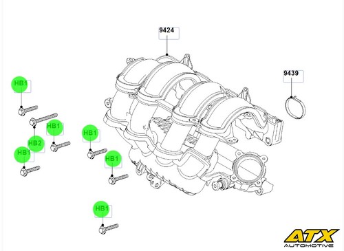 Inlet manifold mounting - inlet, bolts