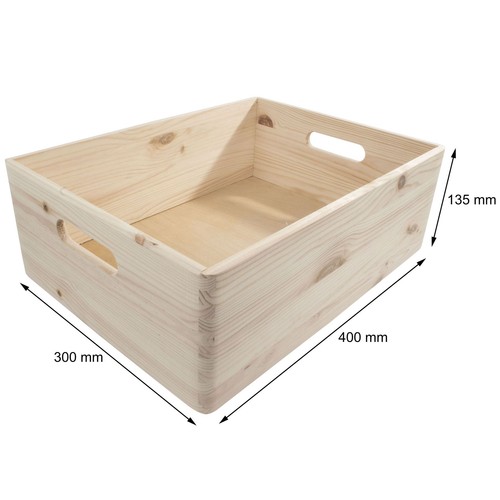 Large wooden storage box with - wooden,
