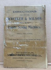 Wheeler Wilson 9W Hand Crank Sewing Machine Instruction manual