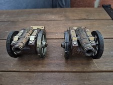 Pair Of Vintage Brass And Wood