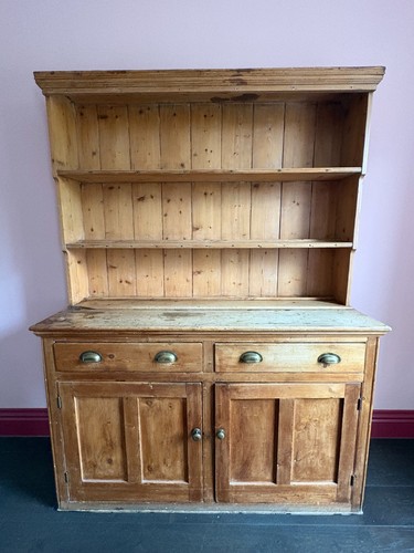 Large antique pine dresser - antique,