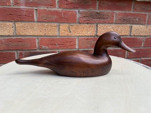 Antique wooden decoy duck - decoy,
