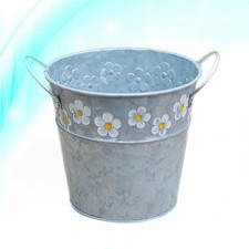 Small Metal Planter Decorative Bucket Vintage Container Flower Pot