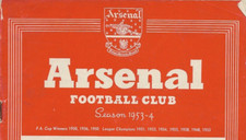 Arsenal 1953-1954 Home League/Cup Programmes,  priced to condition pick fromlist