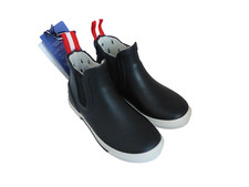 Joules Junior Rainwell Black Waterproof Rubber Short Wellies Boots BNWT Kid Sz 8