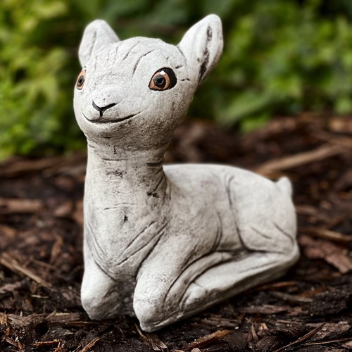 Cute laying baby deer - , statue