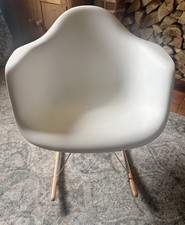 White Moulded Plastic Eames Replica Style Rocking Chair Retro
