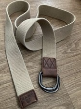 Gant Designer Web Belt Beige Brown Leather  Ends 53”