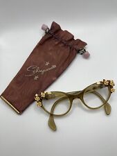 Schiaparelli Vintage 1950's Woman's Eyeglasses Frames Demur Flowers Orig Case