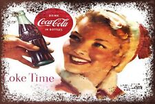 Coca cola Time Vintage Lady Advert Retro style sign plaque, bar, pub, cafe