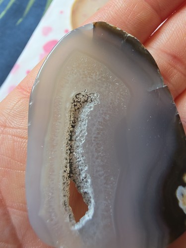 Beautiful druzy agate slice - agate,