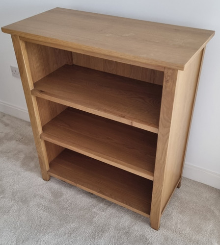 Oak colour wood bookcase - wood, bookcase,