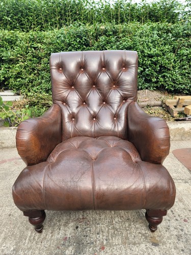 Leather chesterfield armchair - chesterfield,