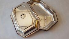 Vintage Heavy Duty Silver Plate Serving Dish & Cover Edward&Sons  Handle Missing
