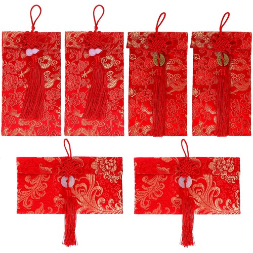 6pcs red envelopes chinese - red,