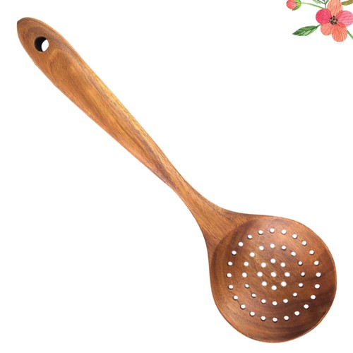 Wooden slotted spoon straining - slotted,