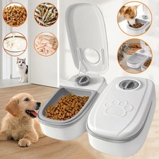 Automatic Cat Feeder Double Box Pet Feeder Cat Food Dispenser Dry Wet Dog Feeder