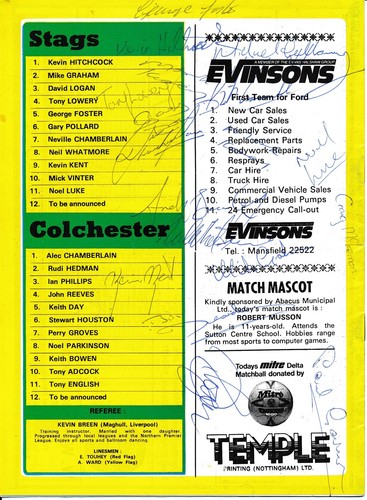Signed programme mansfield - programme,