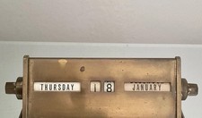 Great Vintage Desk Top Brass Perpetual  Calendar. Antique Home Office Decor! 
