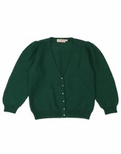 VINTAGE Womens Cardigan Sweater EU 38 Medium Green Mohair CL11