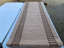 Beige & brown runner rubber back rug lot LSE200221G