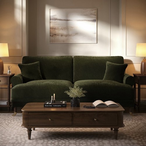 Chenille feather sofa three - feather,