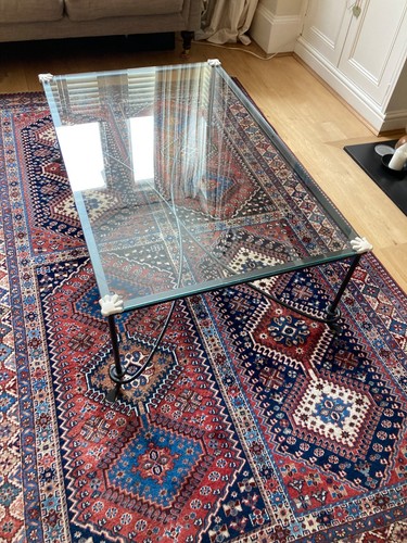 Glass top coffee table with - top,