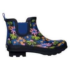 GARDENLINE ALDI BLUE MIX FLORAL PRINT  ANKLE WELLIES WELLINGTON BOOTS SZ 8