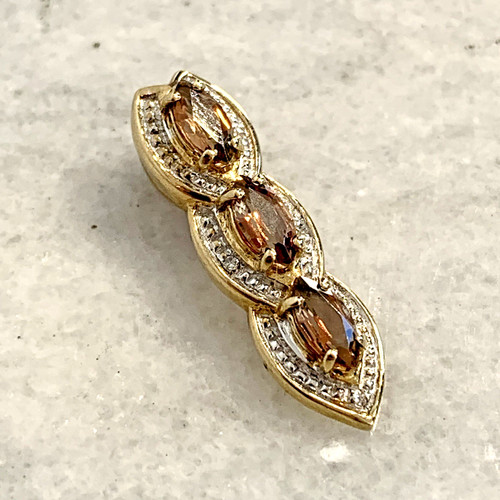 Andalusite diamond 9ct gold - andalusite,