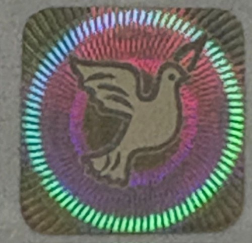 10mm square dove hologram - dove,