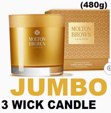 Molton Brown Oudh Accord & Gold Three Wick Candle 480g JUMBO Beautiful XMAS Gift