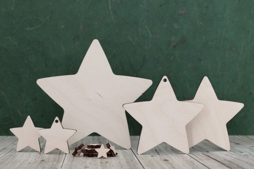 Wooden star shapes - ,, plywood