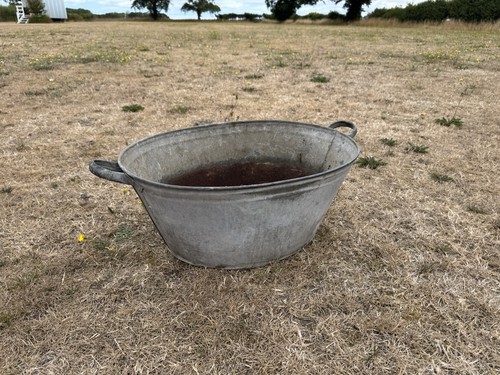 Vintage galvanised tin - galvanised, bath