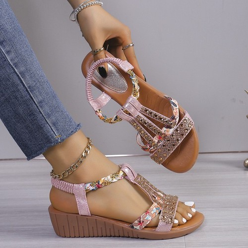 Womens wedge sandals boho - wedge,