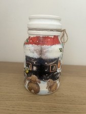 Hand Decorated Light Up Christmas Jar