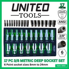 17PC 3/8 Drive Metric Deep 6pt